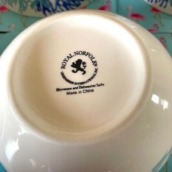 NEW!! Royal Norfolk Cereal Bowls White/Blue Starfish in Coral Reefs-Set of 2 - Picture 5 of 5